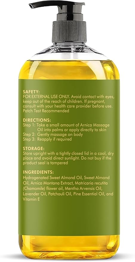 MAJESTIC PURE Arnica Massage Oil for Massage Therapy - Refreshing, and Relaxing - Natural Oils for All Skin Types - Men and Women Massage Lotion- 8 fl oz