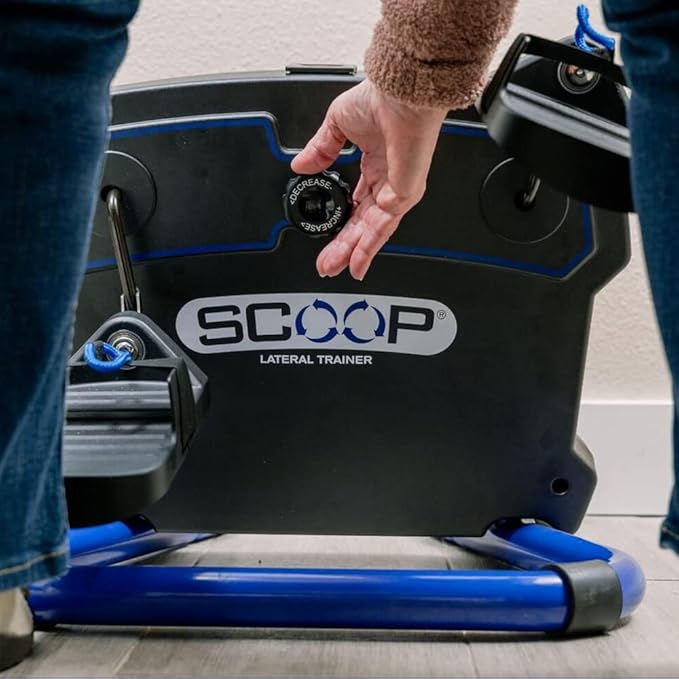 SCOOP Lateral Trainer Combo Package w/Exercise Bands - Compact, Lightweight, Under Desk Lateral Motion Exerciser | at Home Fitness for Legs, Hips and Back Improves Strength, Balance and Mobility.