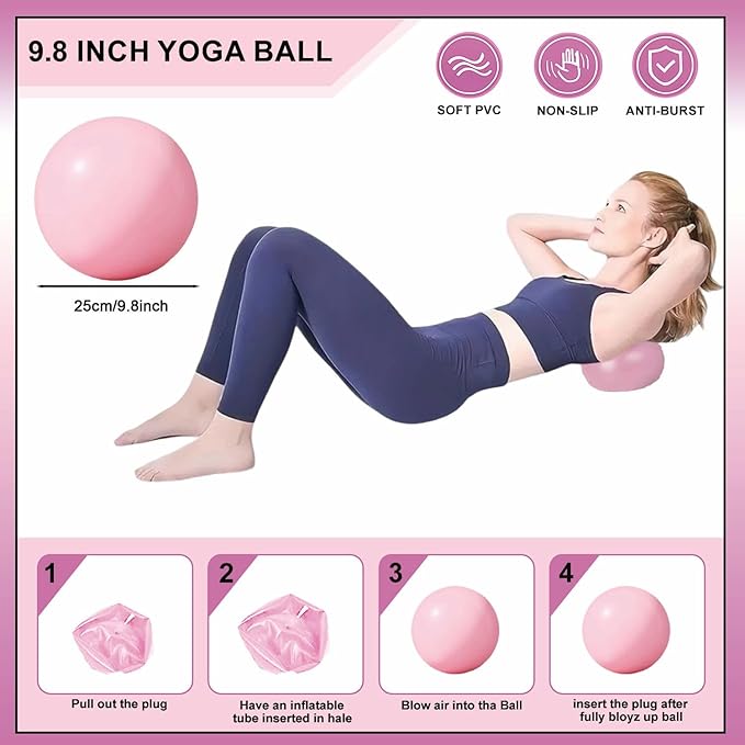 Yoga Pilates Ring Set for Home Workouts – 18 Pcs Fitness Kit for Women – Resistance & Toning Accessories with Circle Ring, Ideal for Full Body Toning & Flexibility