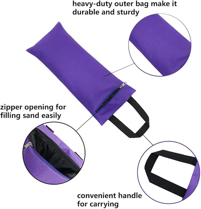 TOPTIE 2 Pack Yoga Sandbag Weighted Bag for Fitness Yoga Bolster, Unfilled Sandbag 16 x 7 Inch