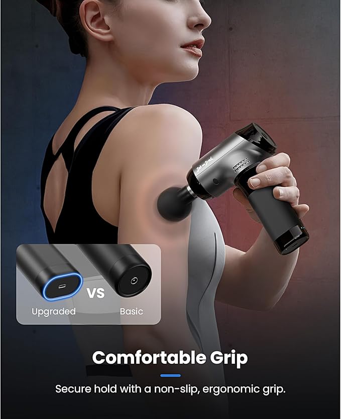 BOB AND BRAD T2 Pro Massage Gun with Heat and Cold, Deep Tissue Percussion Massager Gun for Pain Relief, Muscle Massager, HSA Electric Back Massagers for Professional Athletes FSA Eligible