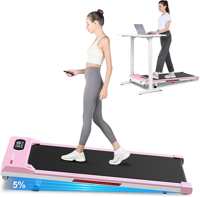Walking Pad Treadmill with Handle Bar,Walking Pad with Incline 8%,2.5HP Quiet Under Desk 320 lbs 2 in 1Treadmills for Home Office,Compact Foldable Walking Pad,Remote Control&LED Display