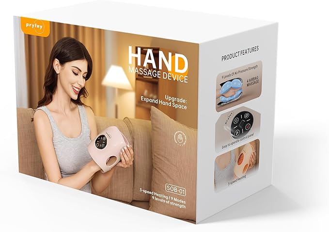 Hand Massager, 9 Modes 9 Intensities Hand Massage, Cordless Hand Massager for Arthritis and Carpal Tunnel, Mother's Day Gift for Mother's Day, Women Men Parents, Pink