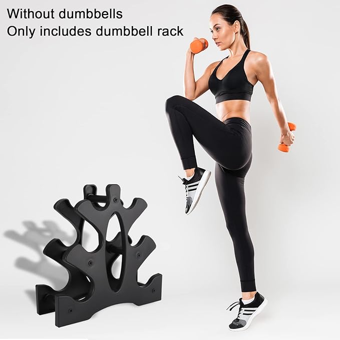 AUXSOUL 1 Pack Dumbbell Rack Stand, 3 Tier Dumbbell Bracket Free Hand Weight Tower Stand for Home Gym Organization, Holds 3/5/8 LB (Weights Not Included)