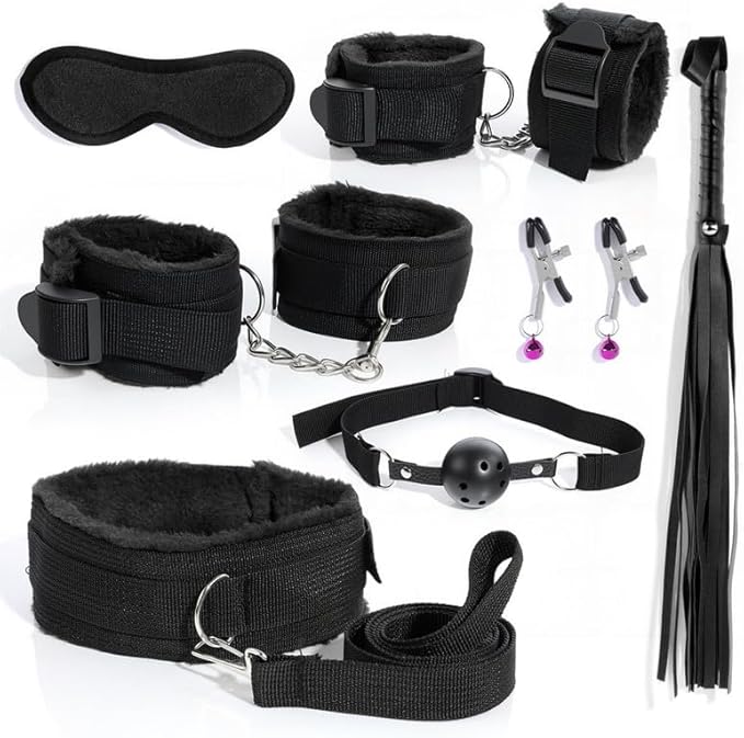 Seven Piece Black Nylon Leather Strength Training Set, Leg and Hip Exercise Equipment, Pilates Accessories Bring Endless Fun to Life, Couple Gift