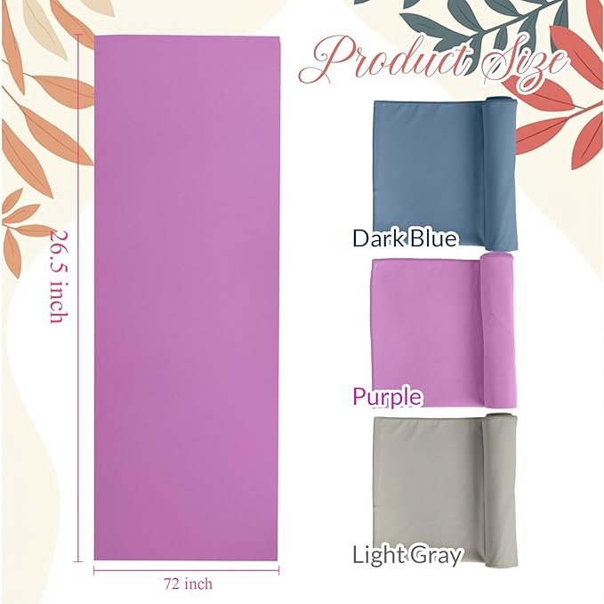 Breling 3 Pack 26"x73" Hot Yoga Mat Towel Pack Non-Slip Yoga Mat Gym Sweat Absorbent Microfiber Towel for Pilates Workout Women Men