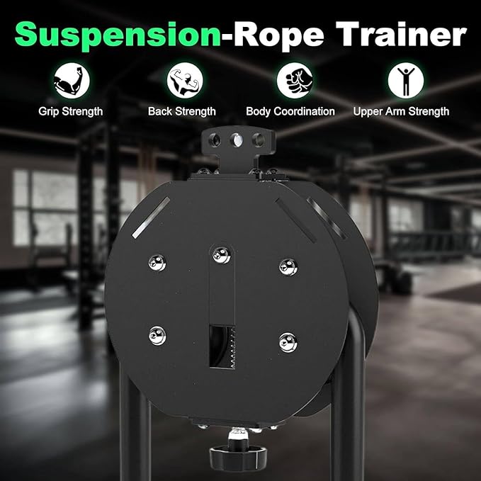 Resistance Trainer Machine, Endless Rope Trainer, 30KG/66LBS Max Adjustable Resistance, Suspension Endless Rope Pulley System, 4m Closed-Loop Nylon Rope, for Interval Resistance Training Black