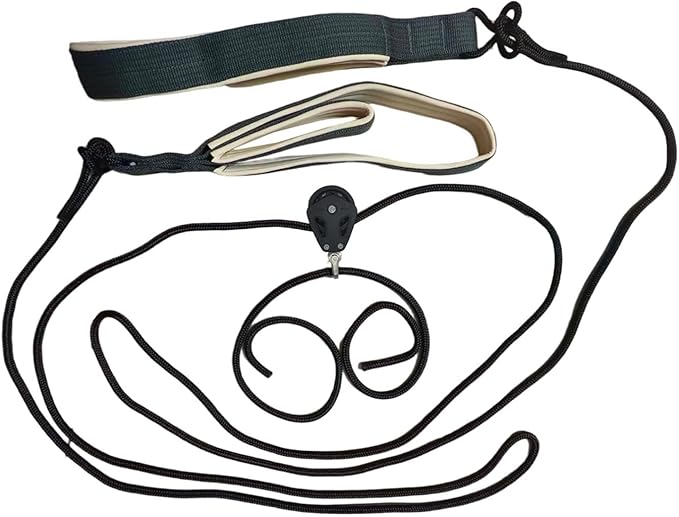 Pilates Reformer Pull Ropes,Exercise Straps Replaces Pull Down Attachment Ropes Double Loop Straps with Wheel for Home