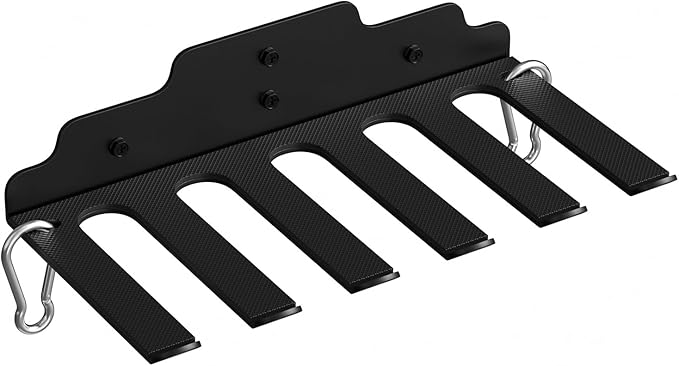 Barbell Wall Holder,Single Barbell wall Mount Hanger,Garage Gym Bar Wall Rack,Vertical Olympic Hanger wall Mount Rack,Space Saving Gym Accessory,Holds Under 33mm Bar Size(Black)
