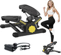 Stepper Machine with Resistance Bands, Mini Stepper with 300LBS Weight Capacity, Twist Stepper for Full Body Workout, Adjustable Step Height, Smooth and Quiet, Step Machine for Men Women