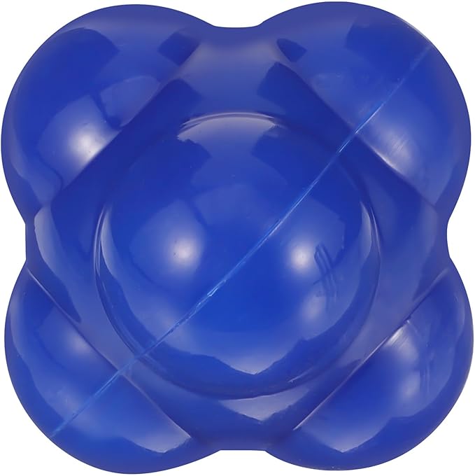 Agile Training Ball Hexagonal Silicone Reflex Reaction Ball 68mm Large Blue for Indoor Fitness Speed Goalkeeper Training