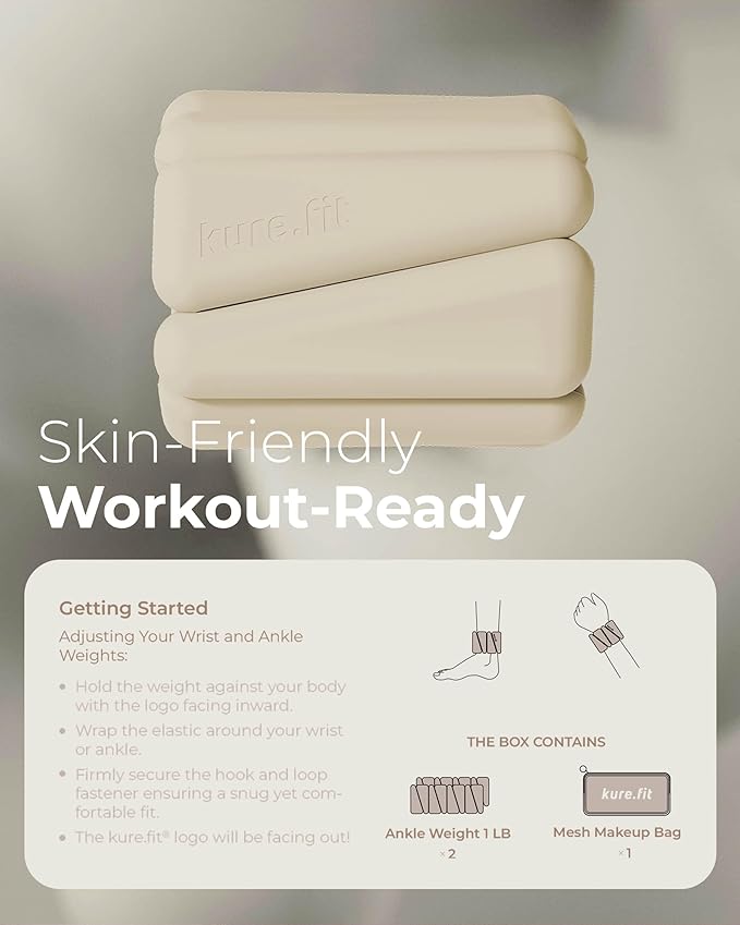 Pilates Weight | Wrist & Ankle Weights for Women | Weighted Bangles | 1LB/ 2LB Each (Set of 2)