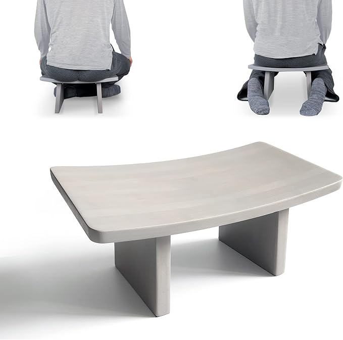 Ungloo Meditation Bench | Wide & Tall Sturdy Stable Cross Legged & Kneeling Stool | Easy on HIPS and Knees | Prayer Bench | Lightweight Sustainable Bamboo Stool