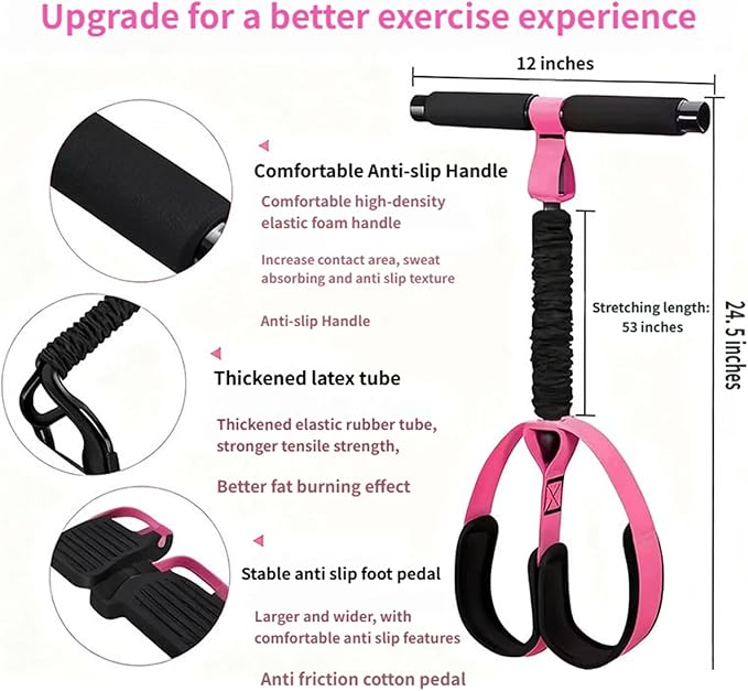 Multifunction Pedal Resistance Band with Handle,Tube/Petal/Foot/Full Body Resistance Bands with Handles,Multifunctional Foot Pedal Resistance Band,Leg Raise Straps.