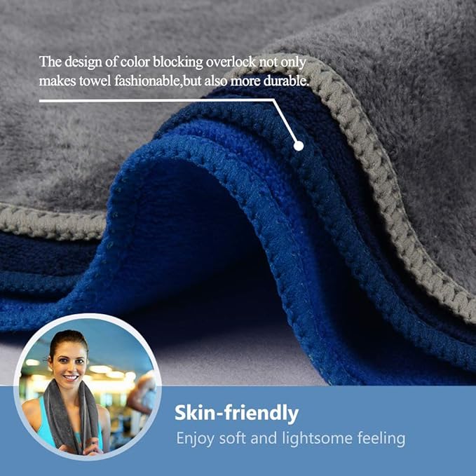 KinHwa Absorbent Workout Towels for Gym Soft Gym Towels for Sweat Microfiber Sports Towel Perfect Size for Workouts, Hot Yoga, Running, Biking or Camping 16inch x 31inch 3 Pack