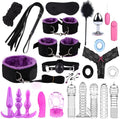 25 Pcs Purple Nylon Yoga Set for Couple Fitness Training - Full-Body Workout Equipment Kit for Couples Daily Fitness