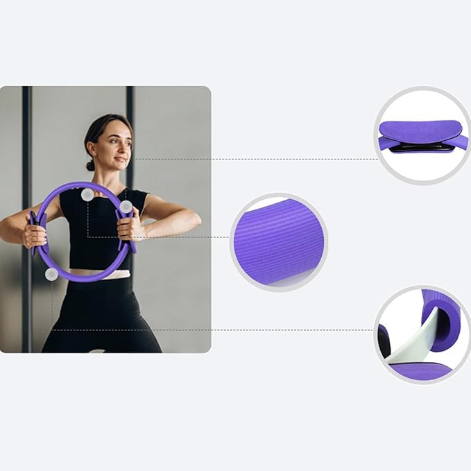 Women's Fitness Exercise Set Pilates Ball Rings and Band with Nonslip for Home Exercise and Flexibility Pilates Rings and Ball Set for Flexibility