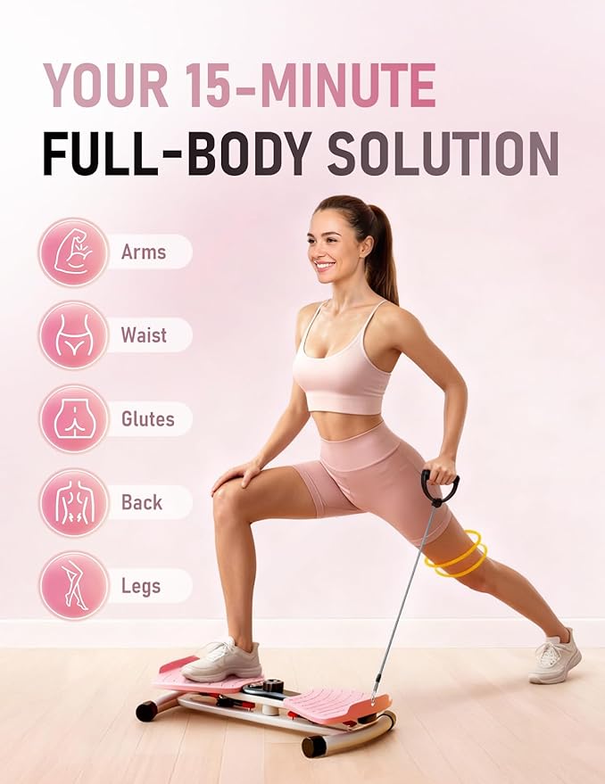 Waist Twister Machine Exercise, Ab Twist Board with Smart LED Digital Counter, Supports 300 lbs, Noiseless, Anti-Slip, Compact Portable for Home Gym Workout Equipment