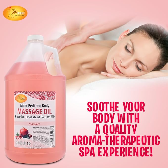 SPA REDI Professional Massage Oil - Multi-Sensory Massage Medium with Performance Glide, Premium Feel for Uninterrupted, Long-Lasting Glide and a Luxurious, Skin-Nourishing Experience - 1 Gallon