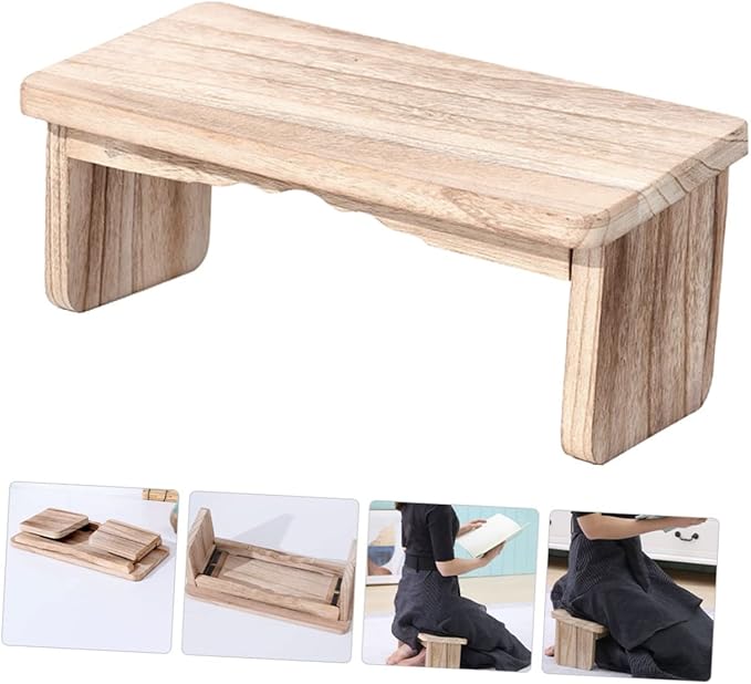 GALPADA Meditation Bench Zen Stool Kneel Sit Stool Wooden Floor Seat for Home Office