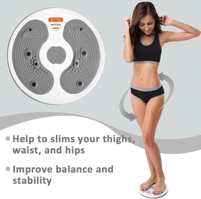 KYTO Waist Twister Disc – Core Trainer Board with Digital Counter, Ab Workout Equipment with 360° Rotation, Non-Slip Foot Massage Design for Home, Office Fitness
