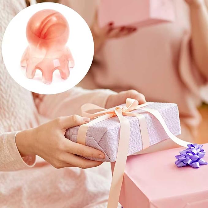 2 Pack Octopus Head Massager Comb Scalp Massager for Headaches & Stress Relief, Relief Point Massage Comb for Deep Relaxation Home/Office Massage (Pink)