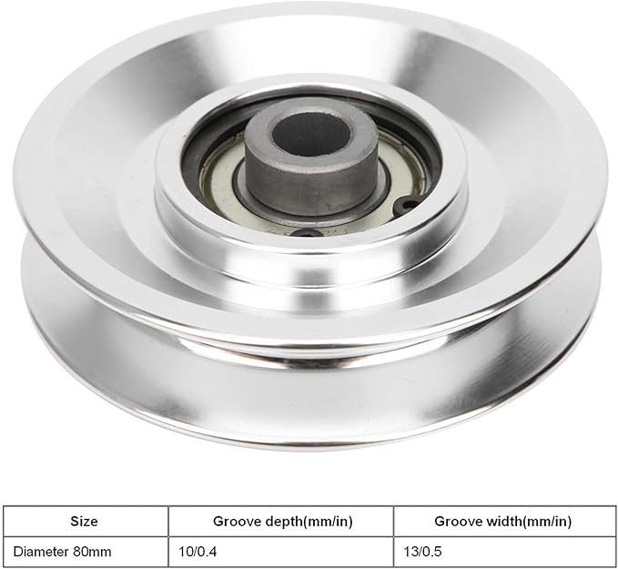 Agatige Aluminum Pulley Wheel, 70mm 80mm Power Rack Pulley Attachment Bearing Gym Pulleywheel Strength Training Exercise Hardware for Home Gym Equipment