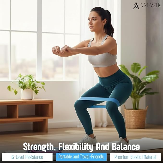 AMAVIK Pilates Kit 15-Pieces Home Workout Set with 5 Resistance Bands, Pilates Ring and Ball Set with Accessories-A Complete Pilates Set for Women to Improve Strength, Flexibility and Balance Body
