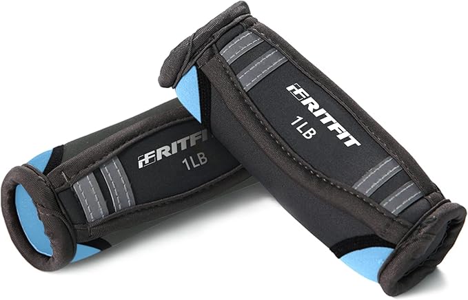 RitFit Soft Hand Weights Set - 0.5/0.75/1/1.5/2 LBS (1 Pair) Walking Dumbbell for Women & Men with Reflective Straps - Jogging, Running, Physical Therapy, Aerobics - Pink Orange Blue Grey Black