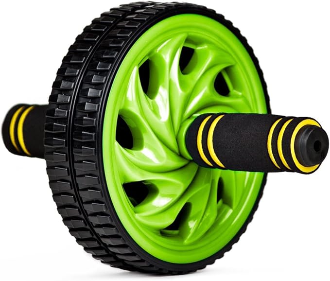 Crown Sporting Goods Ab Wheel with Dual Non-Skid Wheels and No-Slip Comfort Grips