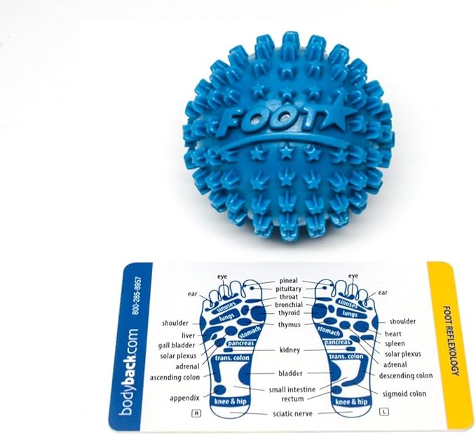 Body Back Foot Star® Massager Ball and Plantar Fasciitis Roller - Soothe Foot Stress, Discomfort, Aches, & Tightness (2-Inch, Blue)
