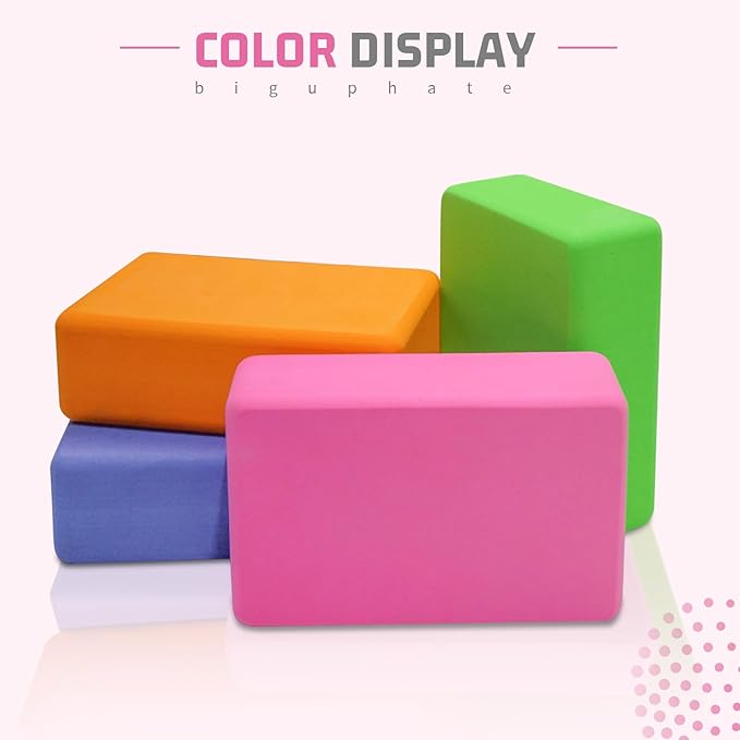 2 Pack 3"x6"x9" EVA Foam Yoga Block Supportive Latex-Free, Non-Slip Exercise Blocks for Pilates, Meditation, Balance, Stretching and Deep Poses