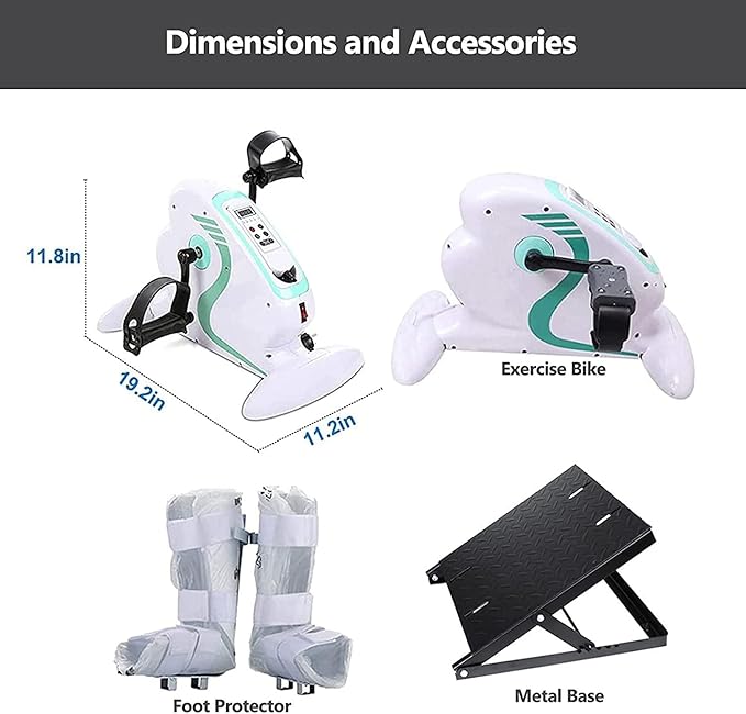Fitness Electric Pedal Exerciser Bedridden Cycling Rehab Equipment Elderly Bicycle Exerciser Suitable for Home Bed Wheelchair Fitness