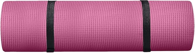 Yoga Mat Thick, 1/5 Inch Non Slip Extra Thick Anti-Tear High Density Exercise Mats with Carrying Strap,Pink Yoga Mat for Floor Stretching Pilates Fitness Home Gym