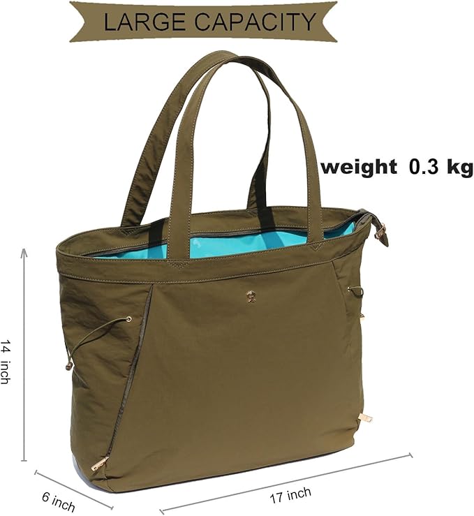 ESVAN Yoga Tote Bag for Women Shoulder Bags Drawstring for Office Workout Travel Carryall Pilates Gym and Beach