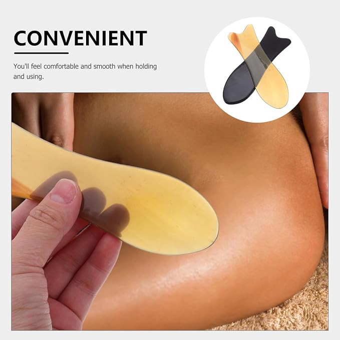 Healifty Neck Massager Neck Massager Ox Horn Board 2Pcs Massage Tool Scraping Board Thai Massage for Woman Man Travel
