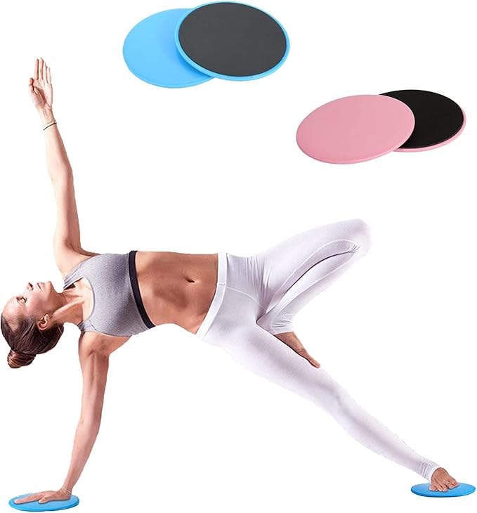 Core Sliders for Working Out, 4 Pieces Gliding Discs Dual Sided Exercise Core Sliding Discs on Carpet Floor for Home Abs Glutes Workout Sport Fitness