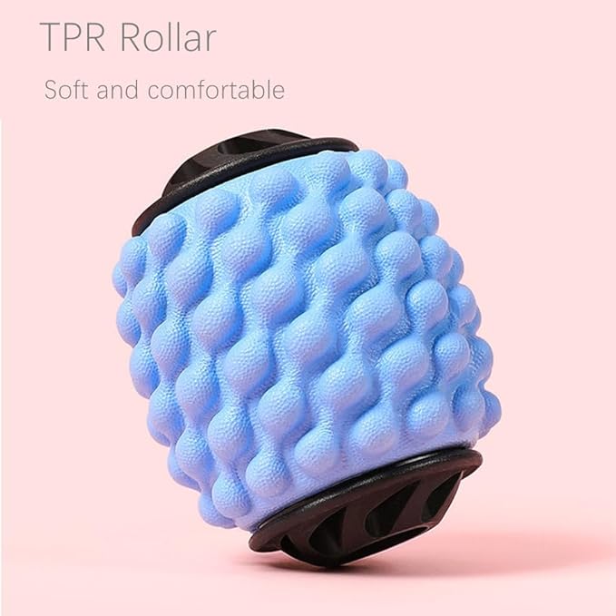 4 Wheels Foam Roller Muscle Massager for Leg Neck Hand Arm,Trigger Point Muscle Relax Massager Indoor Sports Yoga Bodybuilding Equipment (Blue)