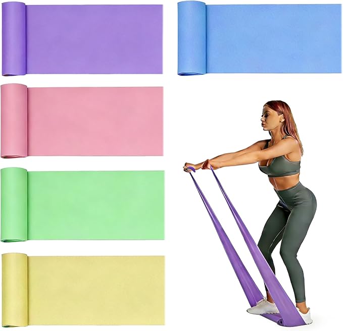 Resistance Bands Long Non-Latex Elastic Stretch Bands Work Out Band for Working Out Women or Men, Exercise Bands Set Yoga, Pilates, Gym,