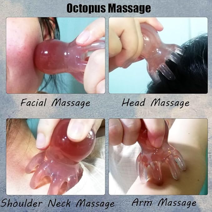 4 Pcs Upgraded Scalp Massager Tool for All Body Head Face Neck Legs, Portable Manual Combs Stress Relief Therapy Tool Hair Growth for Men Women Christmas Birthday Gift