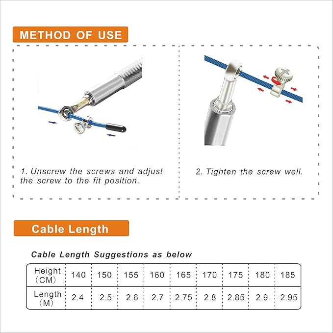 Speed Jump Rope - 360° Swivel Ball Bearing - Adjustable steel coated rope-Aluminum Anti Skipping Handle -Fitness Training Boxing Sports Exercises -Suitable for Kids and Adults