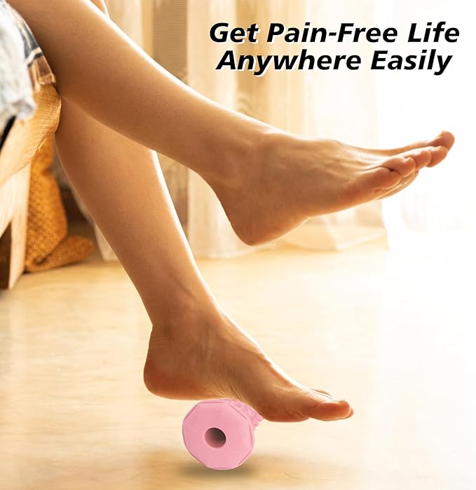 Plantar Fasciitis Relief,Foot Roller,Foot Massager Roller for Deep Tissue Muscle Massage,Portable Reflexology Tool,Heel Massager-Pink