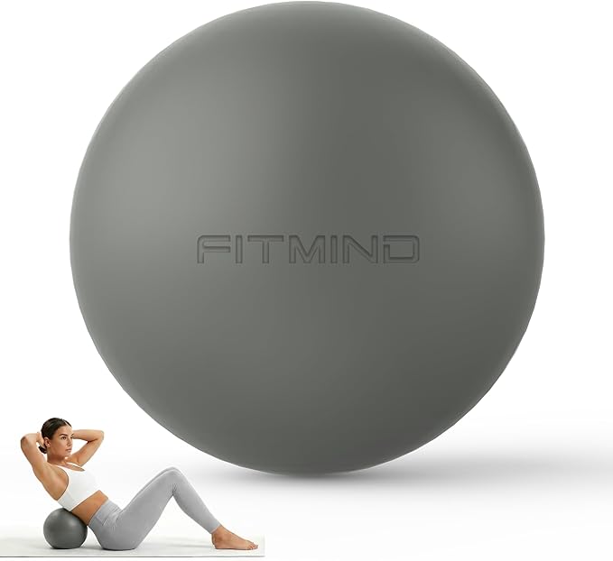 Pilates Ball 8 inch, Small Yoga Ball Extra Thick, Mini Pilates Ball with Pump, Non-Slip Surface Small Exercise Ball for Physical Therapy, Stretching, Strength & Core Training