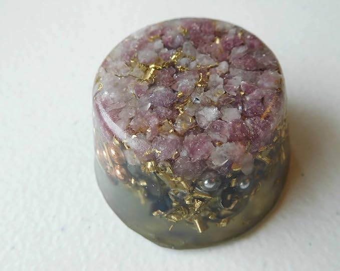 Lepidolite Orgone Generator Energy Accumulator 7.83Hz/432Hz/528Hz/Advance Harmonics Many Beautiful Ingredients and Colors!(Lepidolite)