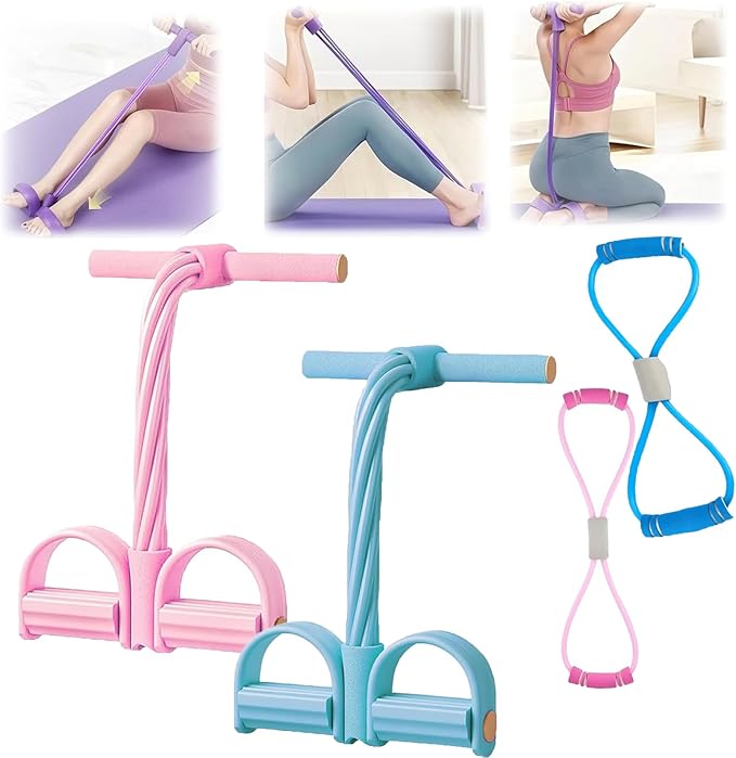 3 in 1 Resistance Bands with Handles, 8 Tube Pedal Resistance Device-Detachable and Adjustable, Fashion Puller Exercise, Multifunction Tension Rope for Strength Training