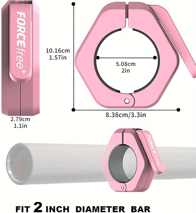 Barbell Clips (Pair), Barbell Clamps, Quick Release Olympic Barbell Clamps with Anti Slip TPR Grip, Barbell Collars for Secure Weightlifting & Powerlifting