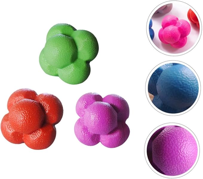 3pcs Hexagonal Reaction Ball Fitness Agile Balls for Reflex Random Color