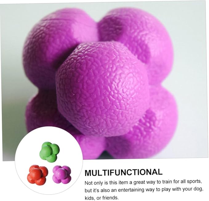 Yardwe 3pcs Agility Balls Hexagonal Reaction Ball Fitness Agile for Home Sports Training Random Color