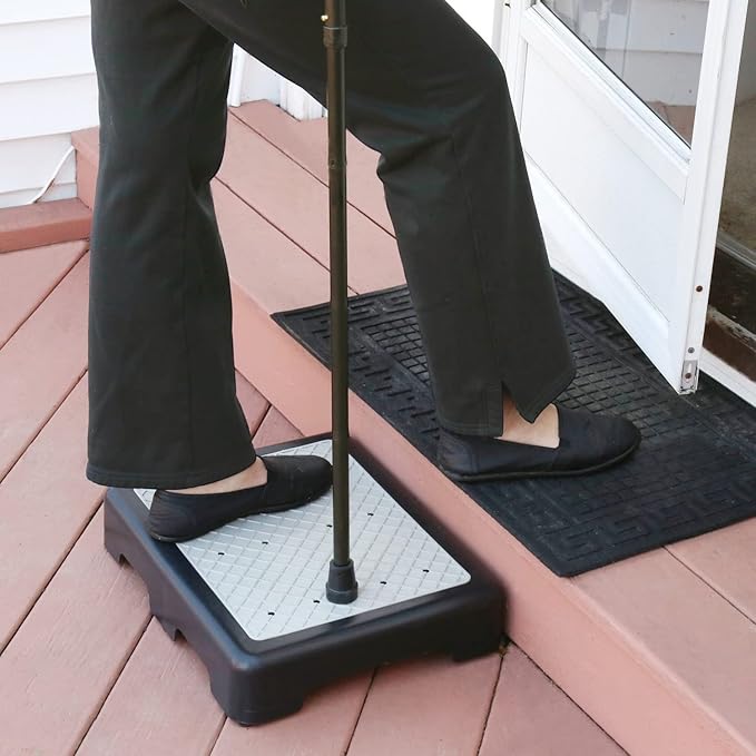 SUPPORT PLUS Riser Step Stool - 3 1/2"H Safety Half Step Platform, Indoor Outdoor Assistive Devices for Elderly