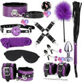 Novelty 12 Piece Leather Multi-Purpose Pilates Training Set (Purple Black), Indoor Hip and Wrist Sports Fun Dice Accessories, Couple Gift